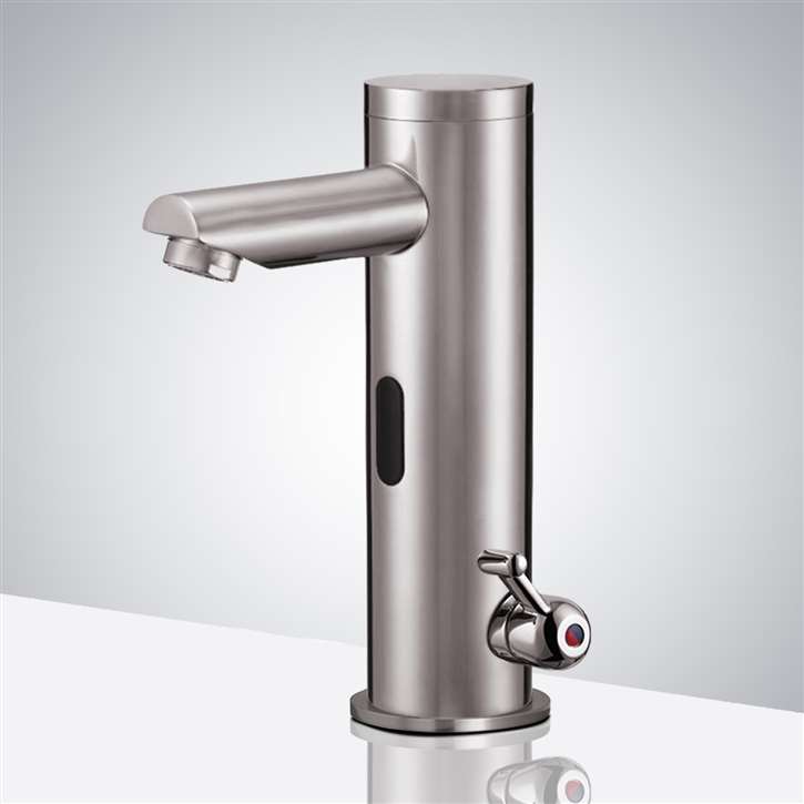 Fontana Brushed Nickel Commercial Temperature Control Automatic Touchless Sensor Faucet with Built-In Mixing Valve